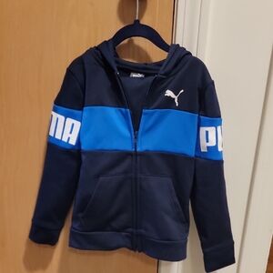 Puma Navy and Bright Blue Kids Zip Up Track Suit